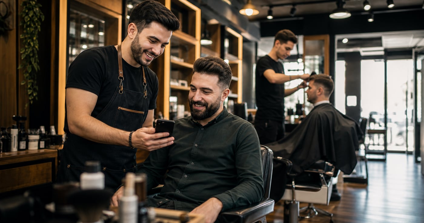 Profissional a confirmar marcação por WhatsApp com cliente